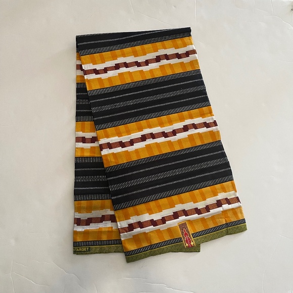 Multicolor Striped Print Yellow Colorful Cotton Fabric - 1 Yard - Picture 1 of 1